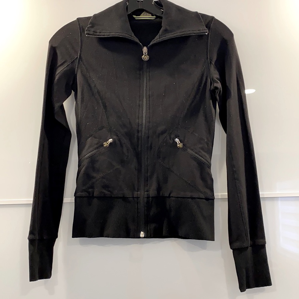 Black zip-up sweater